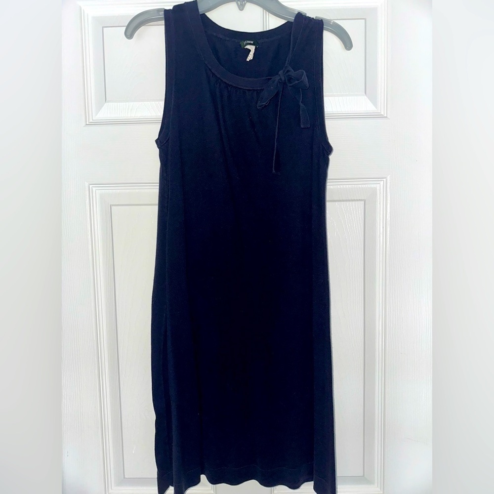 J. Crew Navy Blue Shift Dress with tie at neck